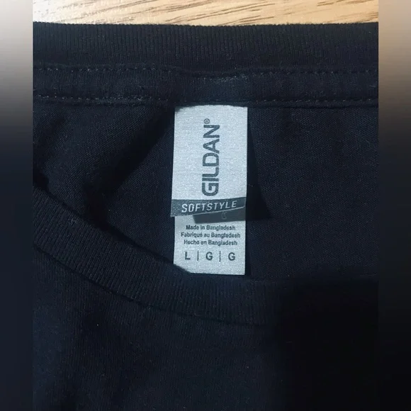 Gildan Soft Style Mens L T-Shirt Black Brooklyn Nets Logo - Picture 3 of 7